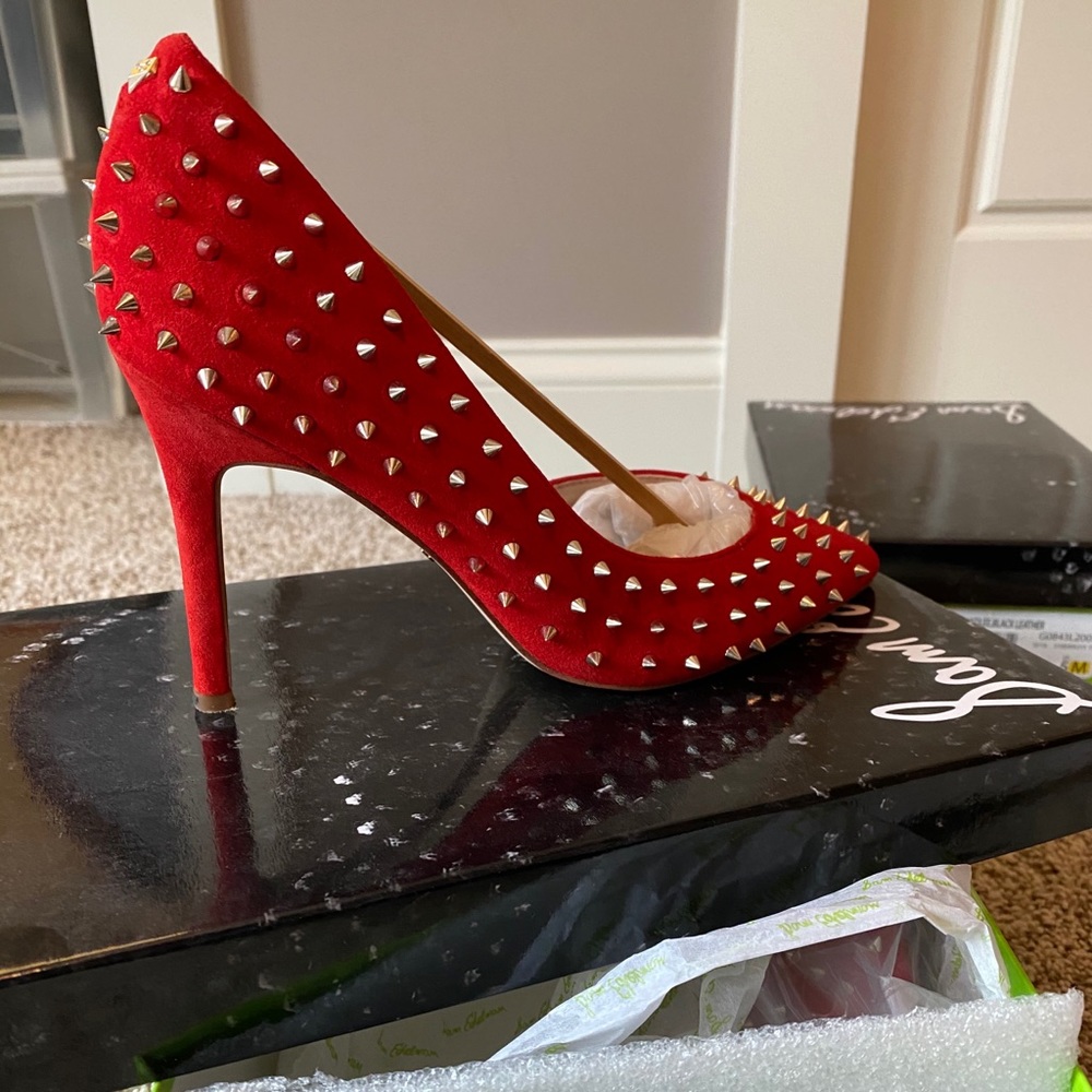 Sam Edelman Red Studded Pumps